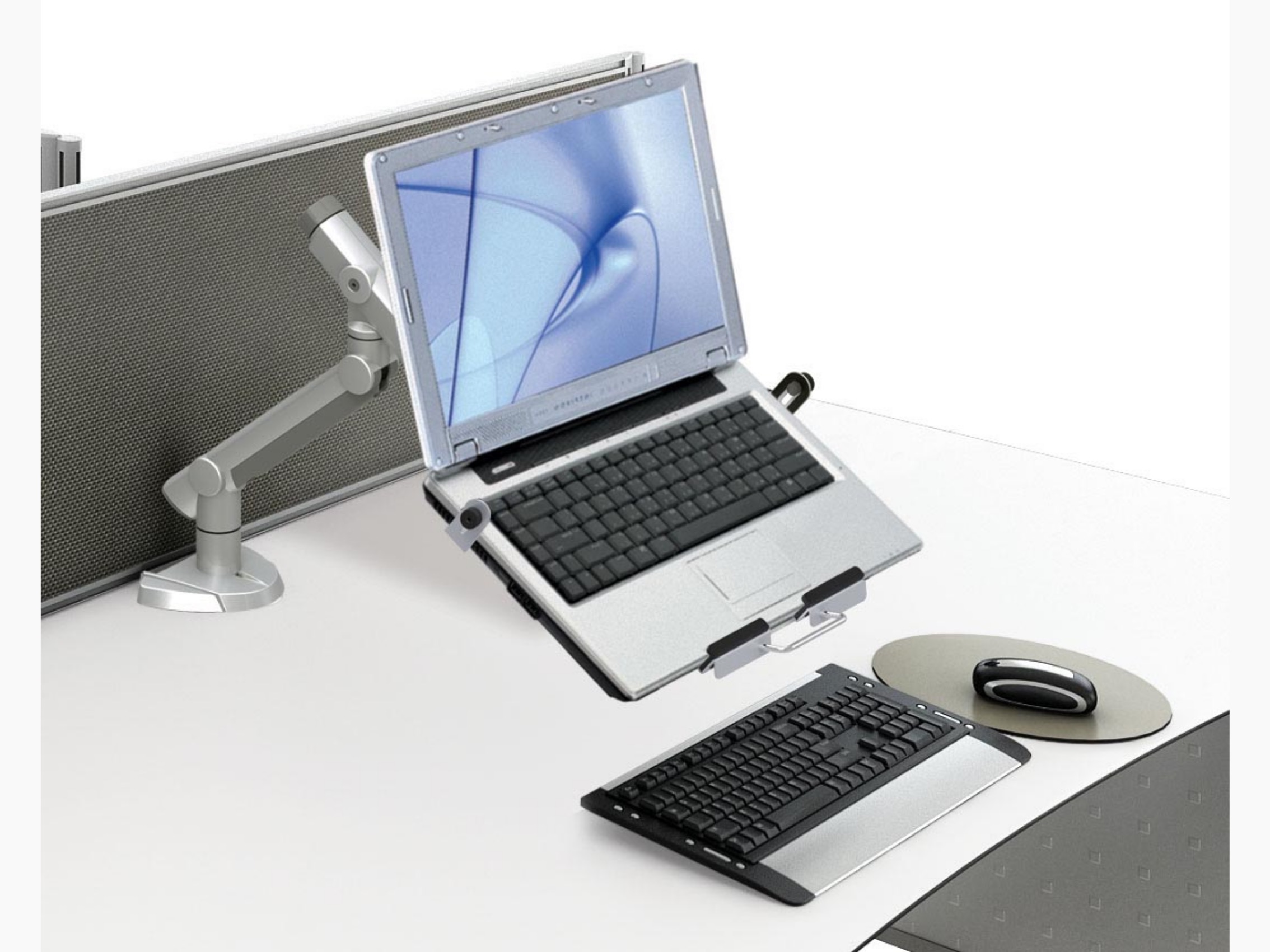 EECG-201/301 Butterfly Series Single Monitor Arm - Clamp or Grommet Mount (One Extension Arm)