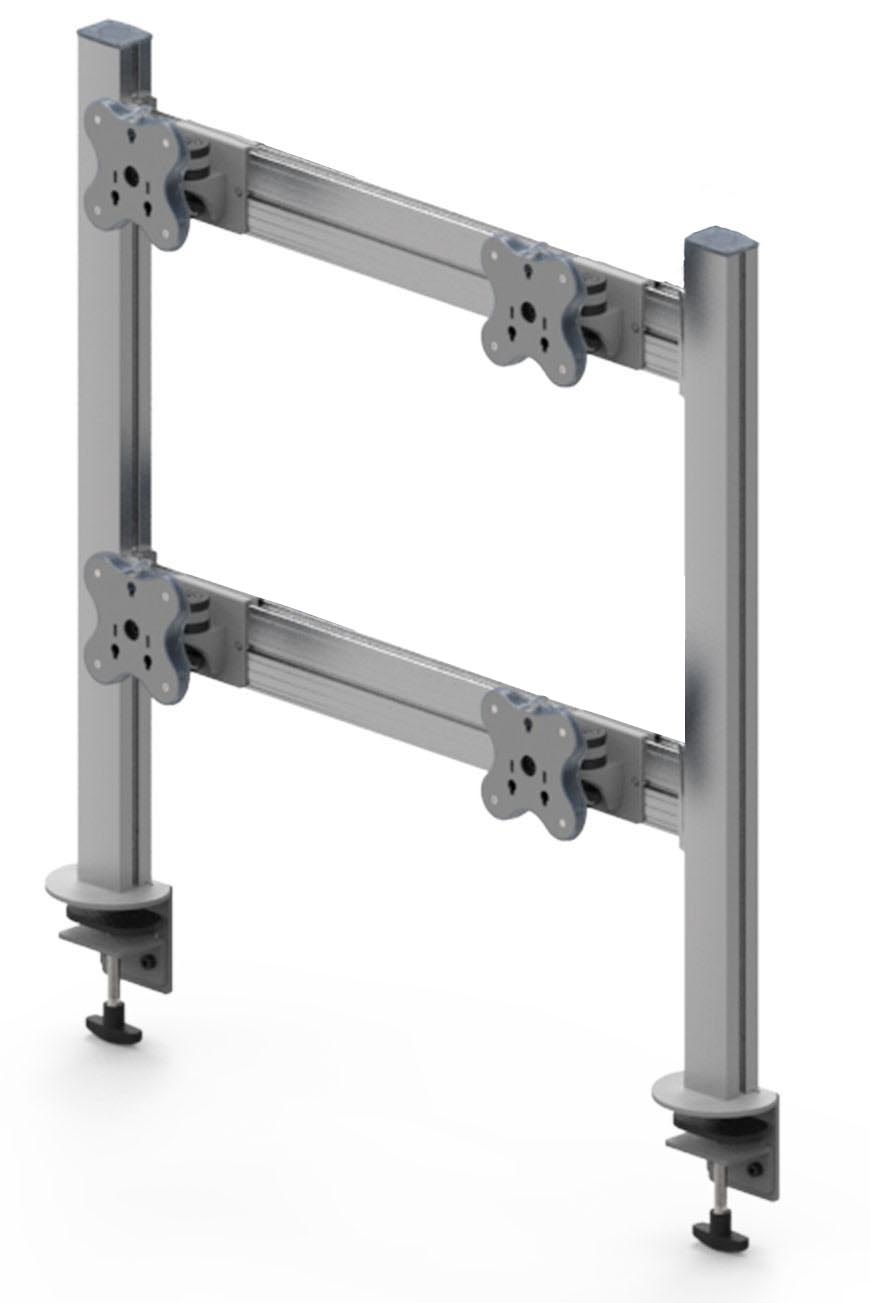 EETB-8024/8024G Tool Bar Back to Back Series Four Monitor Arms - Two Layers